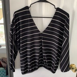 Express black and white blouse